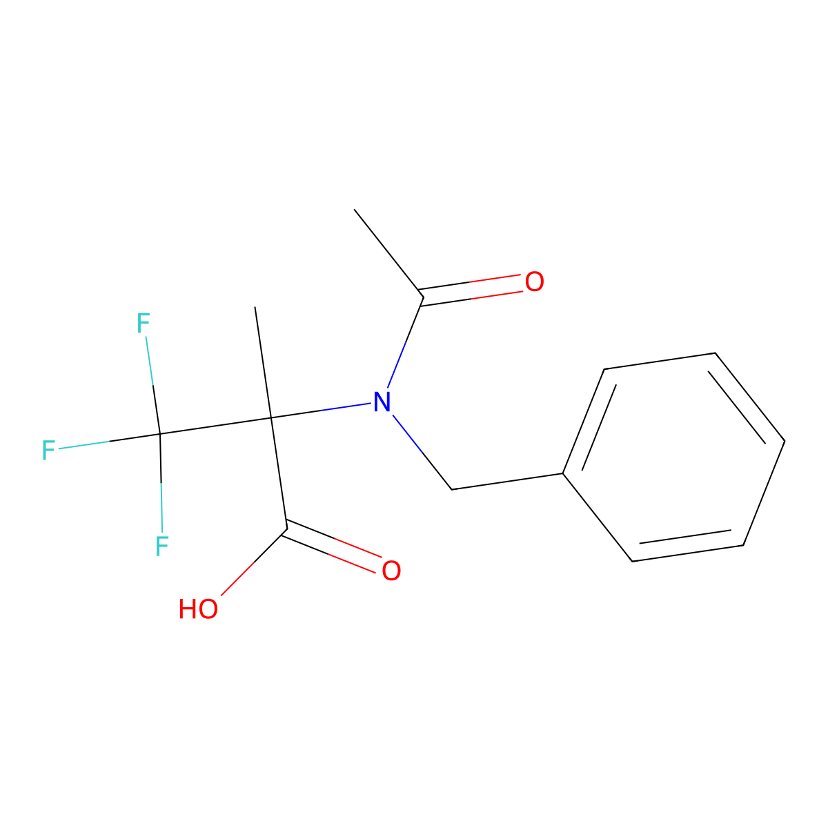 2-(N-benzylacetamido)-3,3,3-trifluoro-2-methylpropanoic acid molecular structure, CAS 2680864-02-0