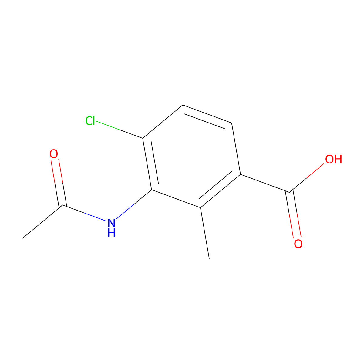 4-Chloro-3-acetamido-2-methylbenzoic acid molecular structure, CAS 2680864-23-5