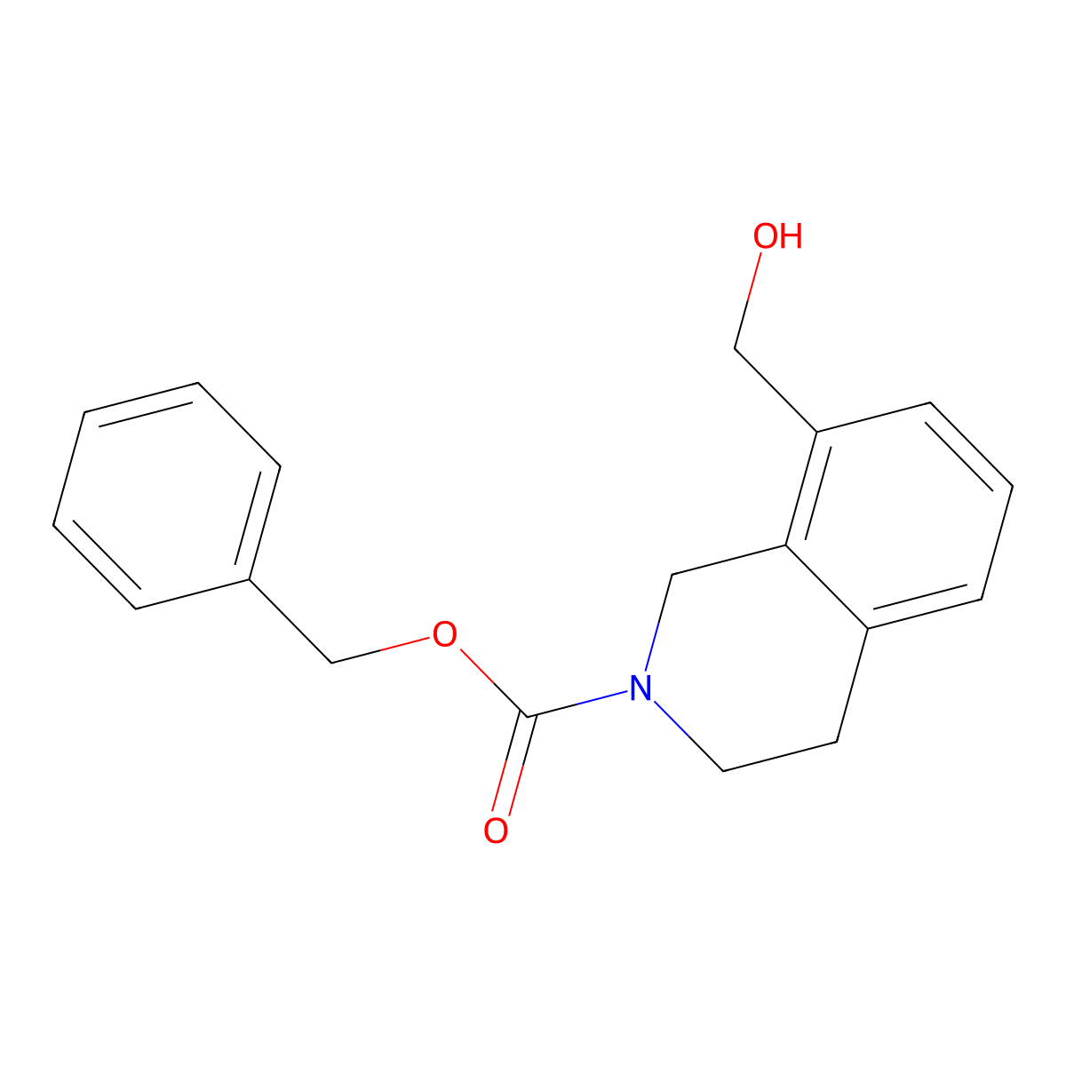 Benzyl 8-(hydroxymethyl)-1,2,3,4-tetrahydroisoquinoline-2-carboxylate molecular structure, CAS 2680864-26-8