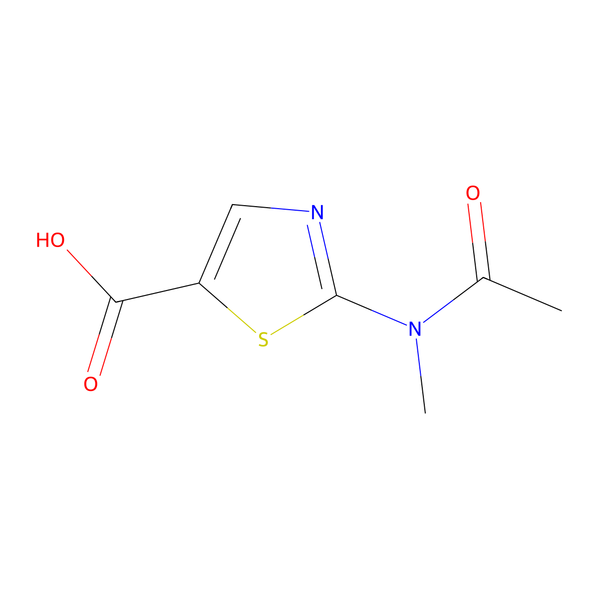 2-(N-methylacetamido)-1,3-thiazole-5-carboxylic acid molecular structure, CAS 2680864-29-1