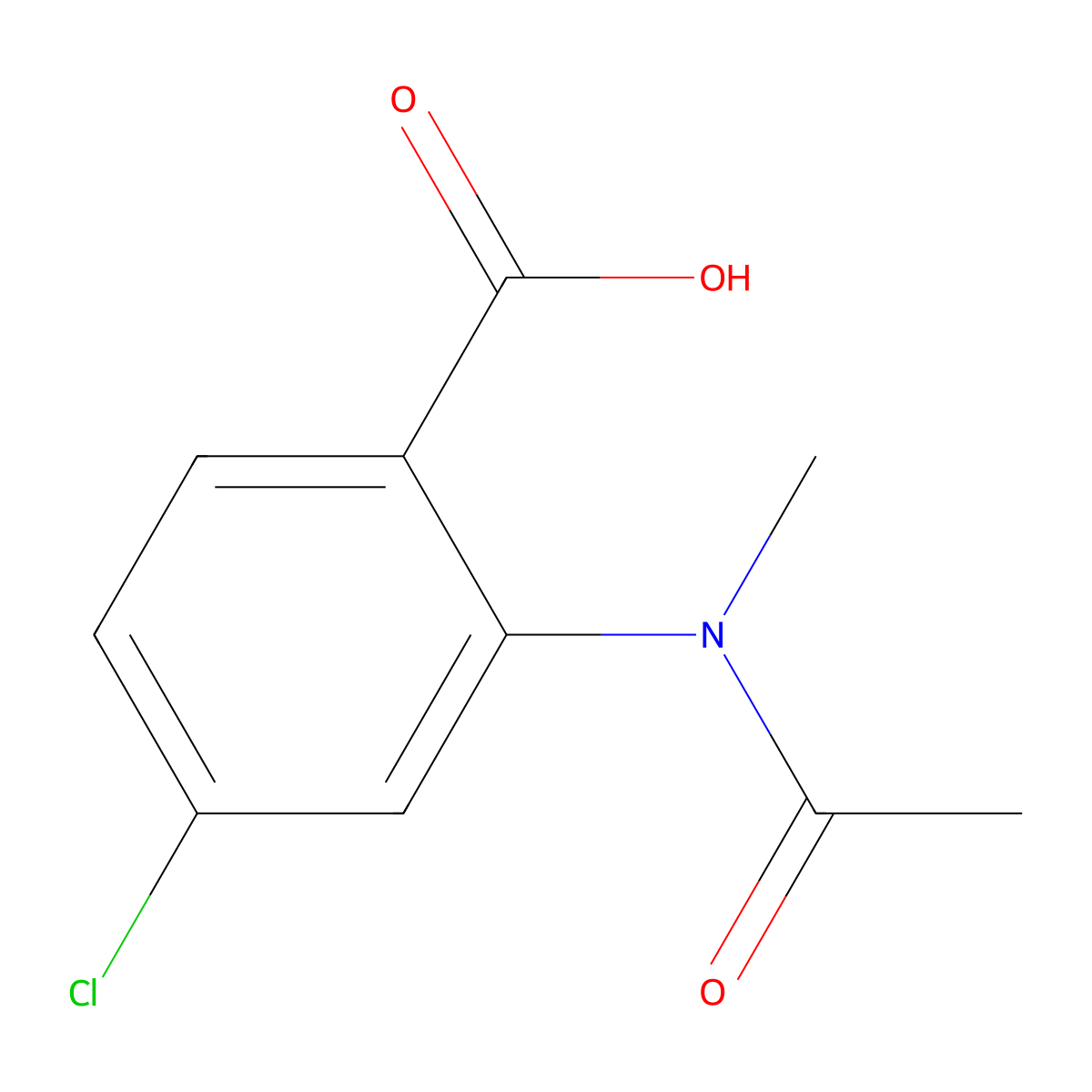 4-chloro-2-(N-methylacetamido)benzoic acid molecular structure, CAS 2680864-35-9