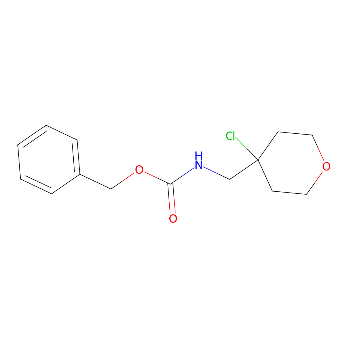 benzyl N-[(4-chlorooxan-4-yl)methyl]carbamate molecular structure, CAS 2680864-44-0