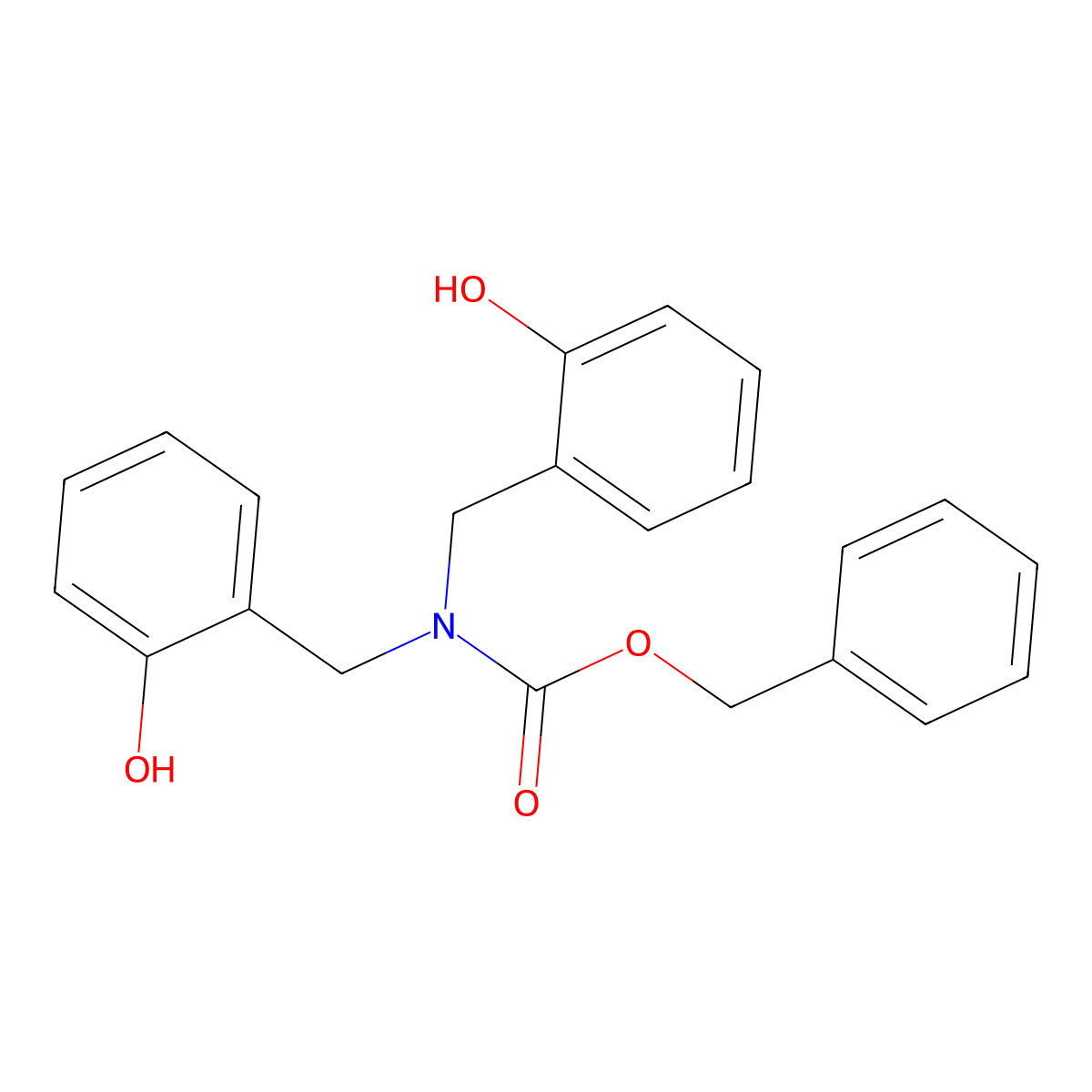 benzyl N,N-bis[(2-hydroxyphenyl)methyl]carbamate molecular structure, CAS 2680864-51-9