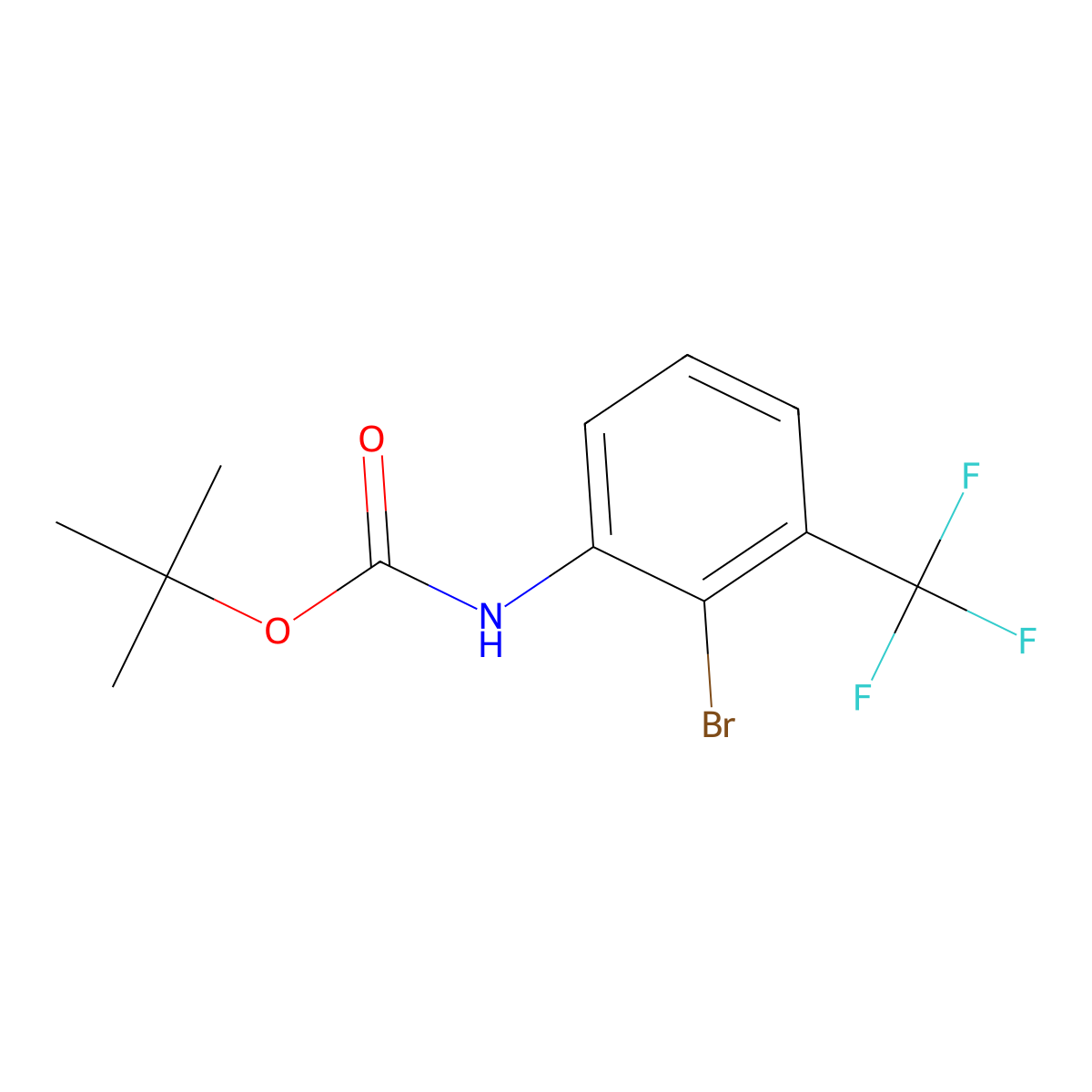 tert-butyl N-[2-bromo-3-(trifluoromethyl)phenyl]carbamate molecular structure, CAS 2680864-54-2