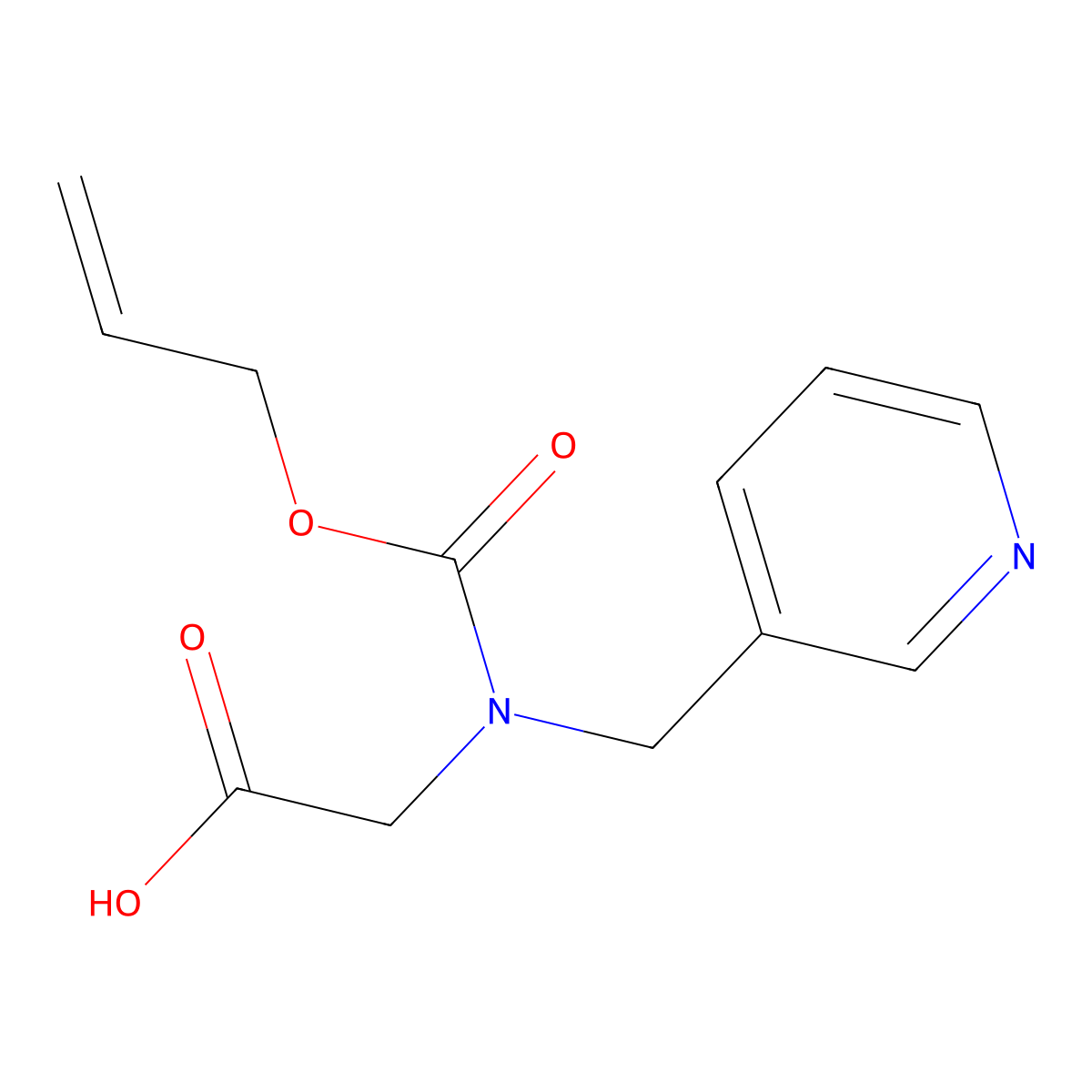 2-{[(Prop-2-en-1-yloxy)carbonyl][(pyridin-3-yl)methyl]amino}acetic acid molecular structure, CAS 2680864-59-7