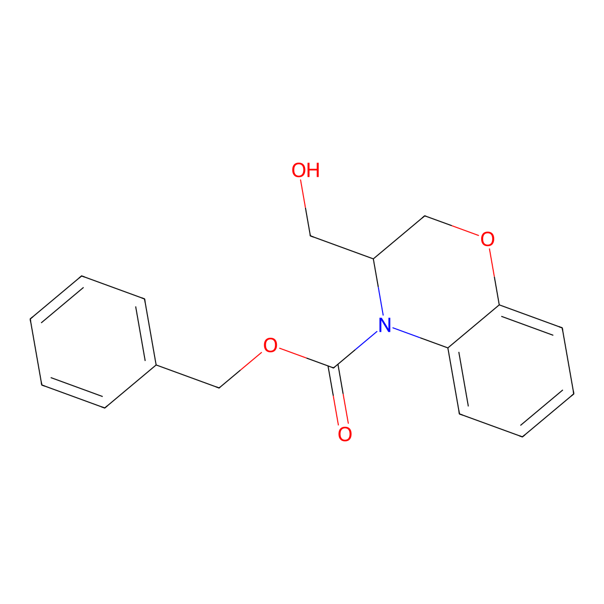 benzyl 3-(hydroxymethyl)-3,4-dihydro-2H-1,4-benzoxazine-4-carboxylate molecular structure, CAS 2680864-67-7