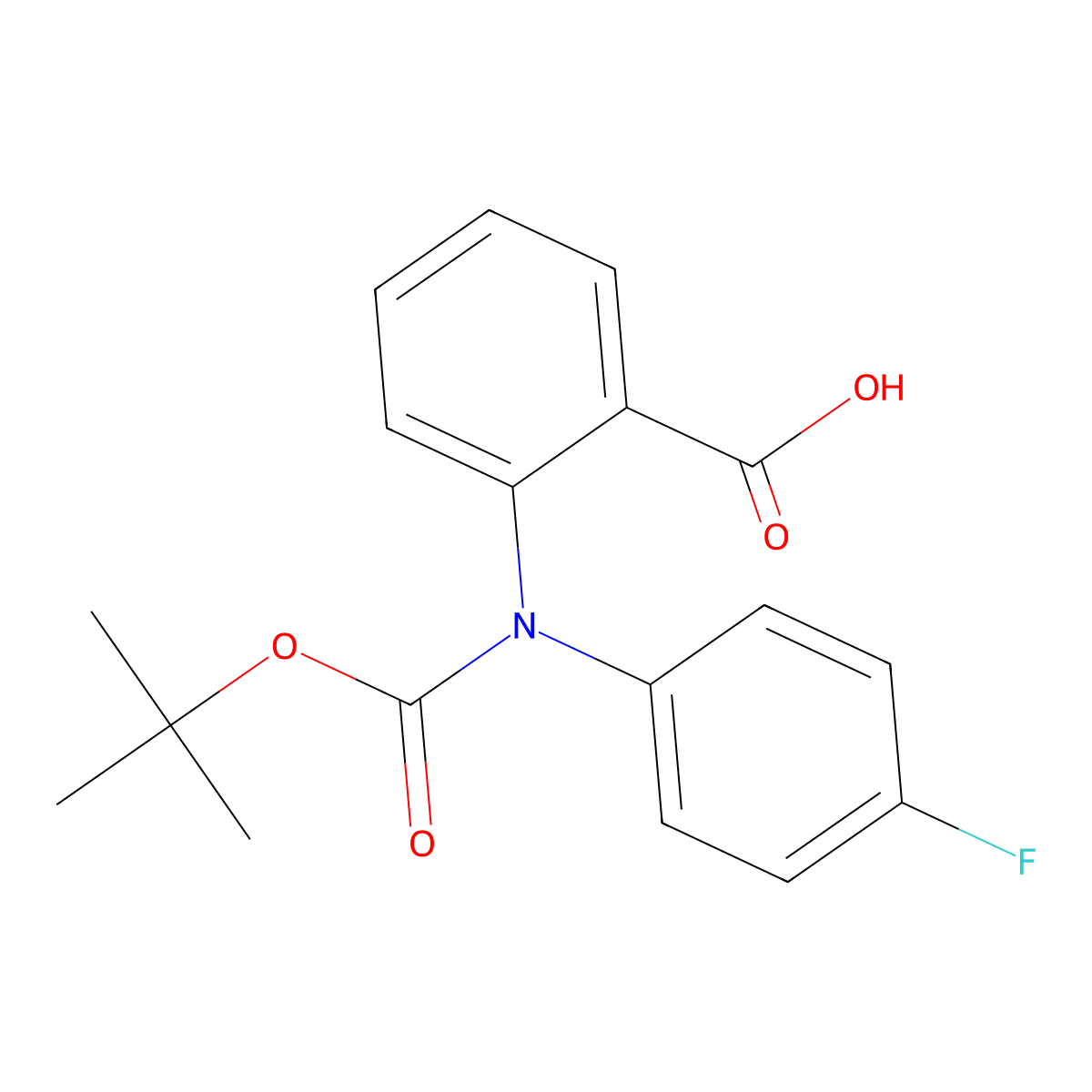 2-{[(Tert-butoxy)carbonyl](4-fluorophenyl)amino}benzoic acid molecular structure, CAS 2680864-76-8