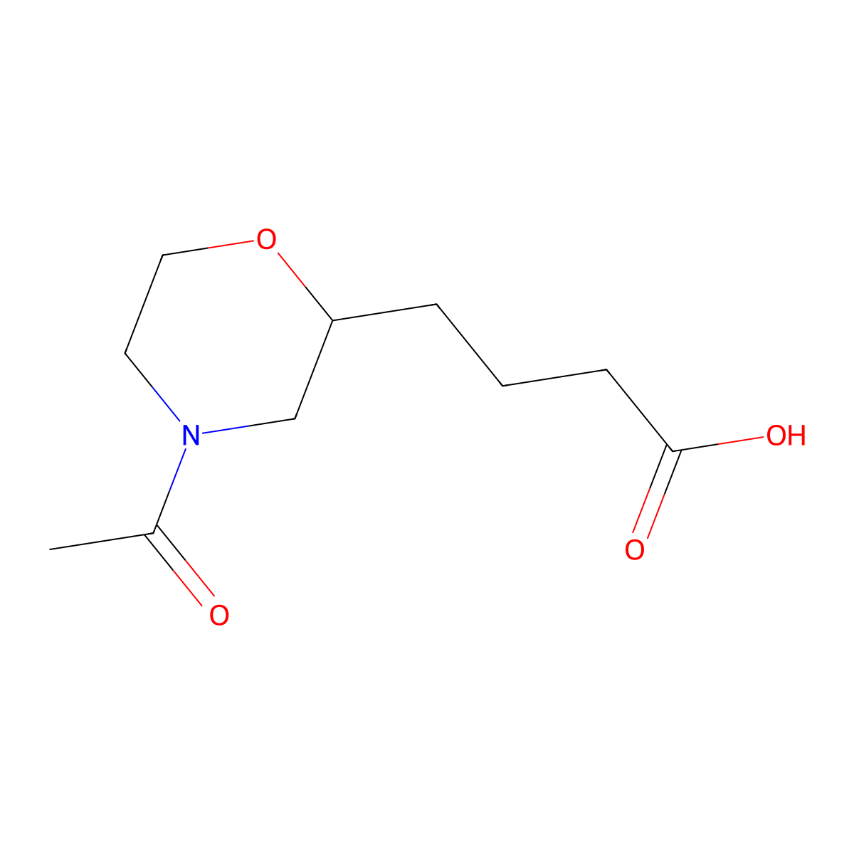 4-(4-Acetylmorpholin-2-yl)butanoic acid molecular structure, CAS 2680864-78-0