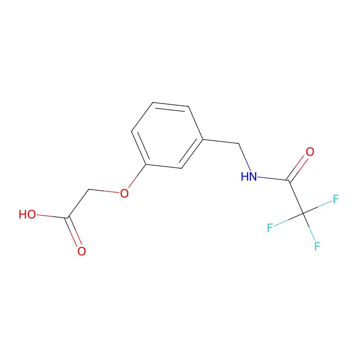 2-{3-[(2,2,2-Trifluoroacetamido)methyl]phenoxy}acetic acid molecular structure, CAS 2680864-87-1