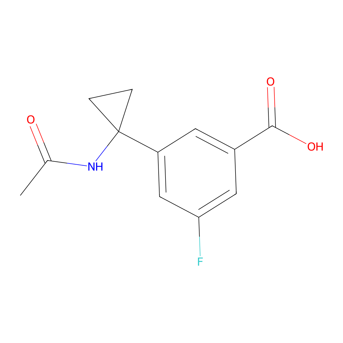3-(1-Acetamidocyclopropyl)-5-fluorobenzoic acid molecular structure, CAS 2680864-91-7