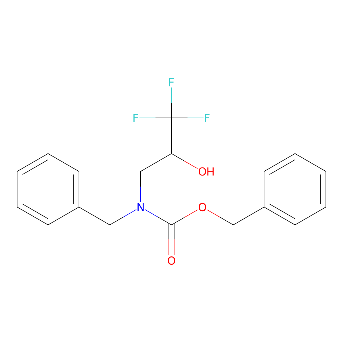 benzyl N-benzyl-N-(3,3,3-trifluoro-2-hydroxypropyl)carbamate molecular structure, CAS 2680865-02-3