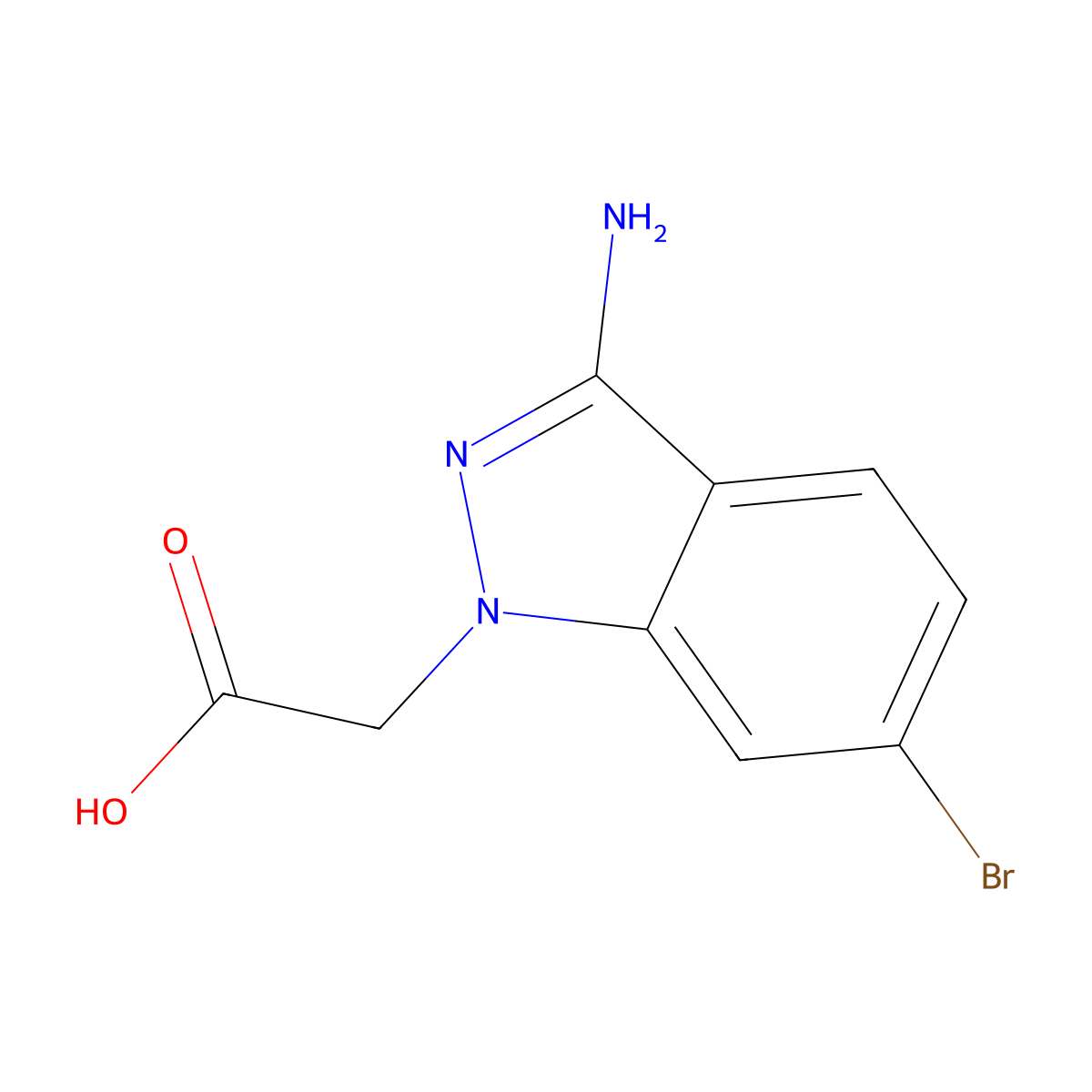 2-(3-amino-6-bromo-1H-indazol-1-yl)acetic acid molecular structure, CAS 2680865-10-3