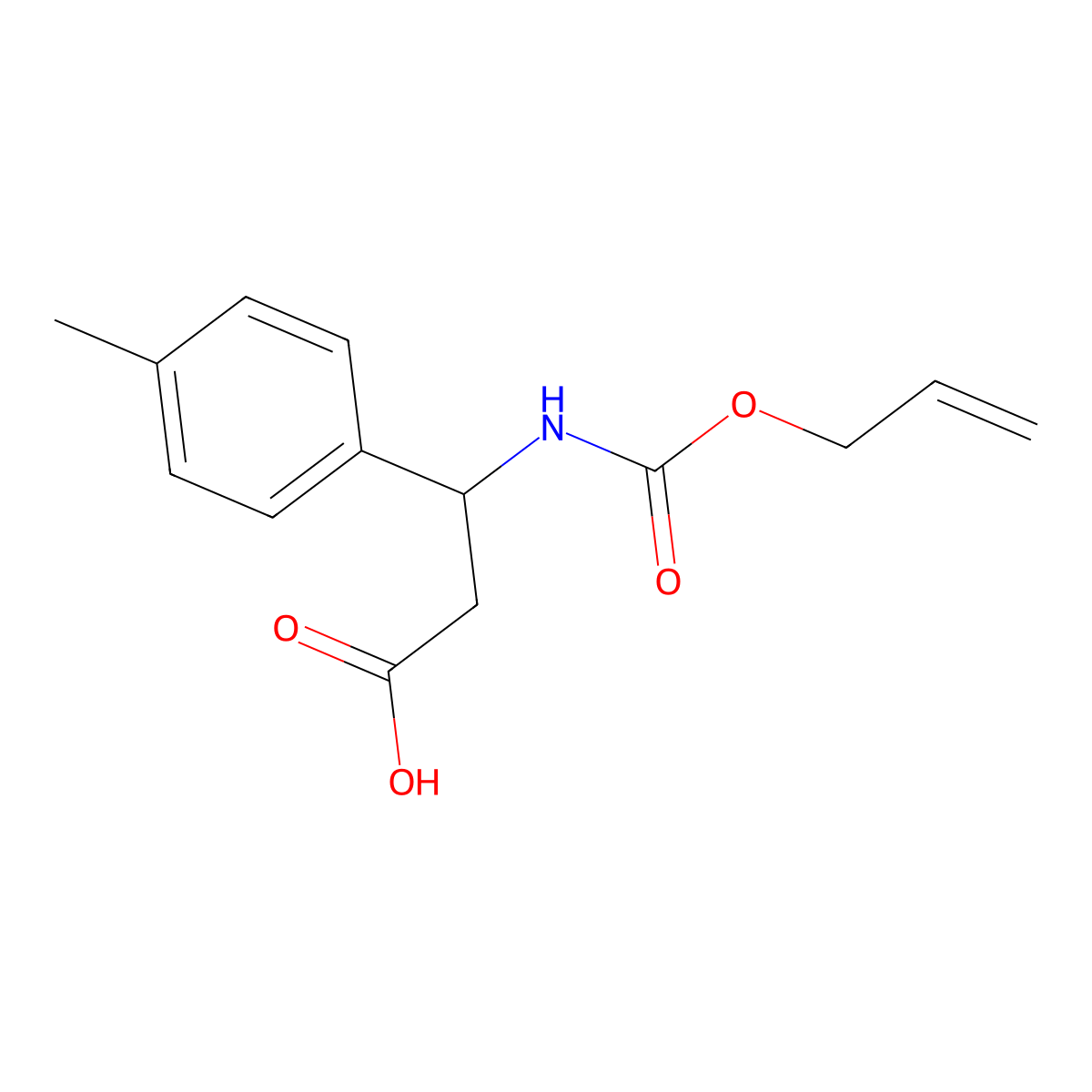 3-(4-Methylphenyl)-3-{[(prop-2-en-1-yloxy)carbonyl]amino}propanoic acid molecular structure, CAS 2680865-14-7