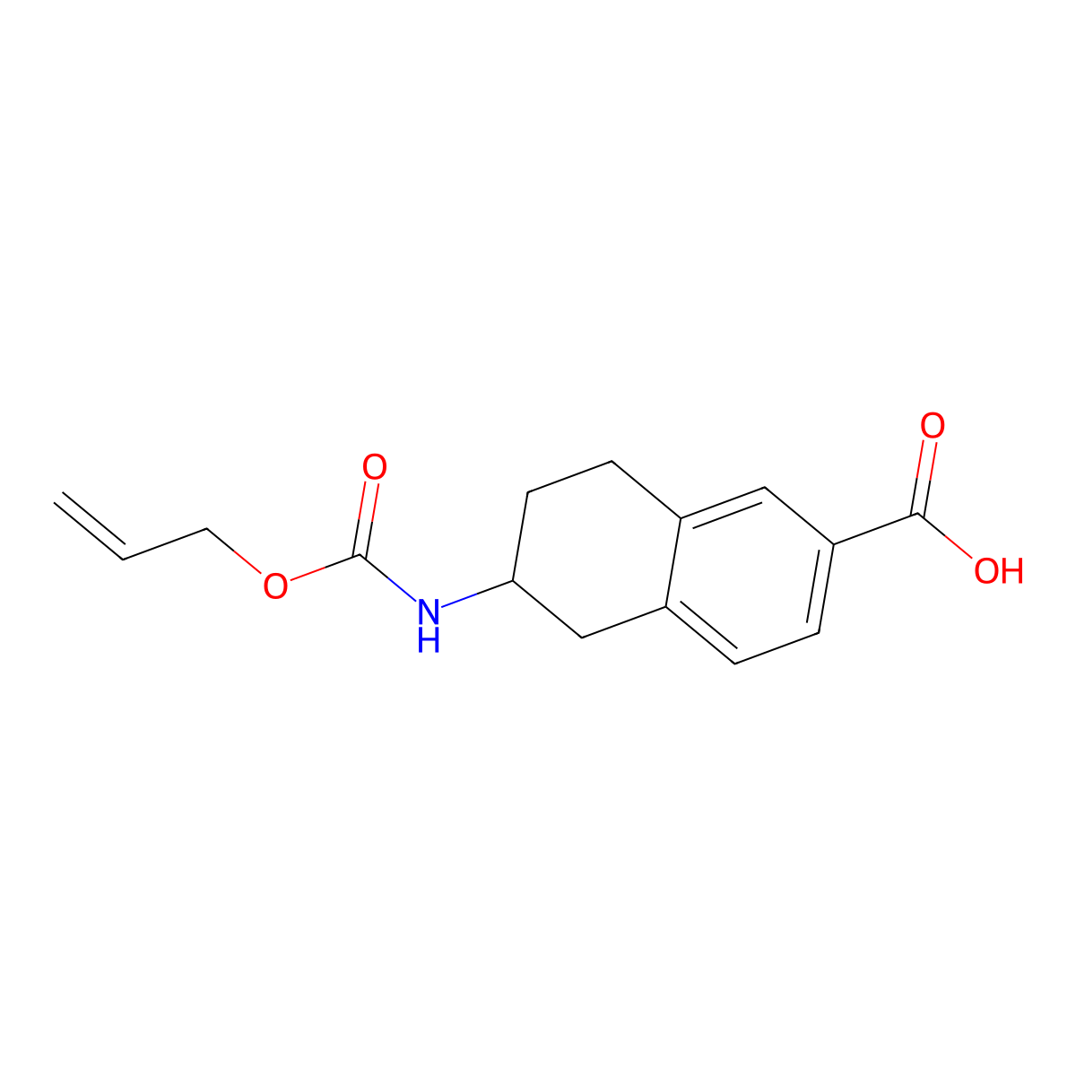 6-{[(Prop-2-en-1-yloxy)carbonyl]amino}-5,6,7,8-tetrahydronaphthalene-2-carboxylic acid molecular structure, CAS 2680865-15-8