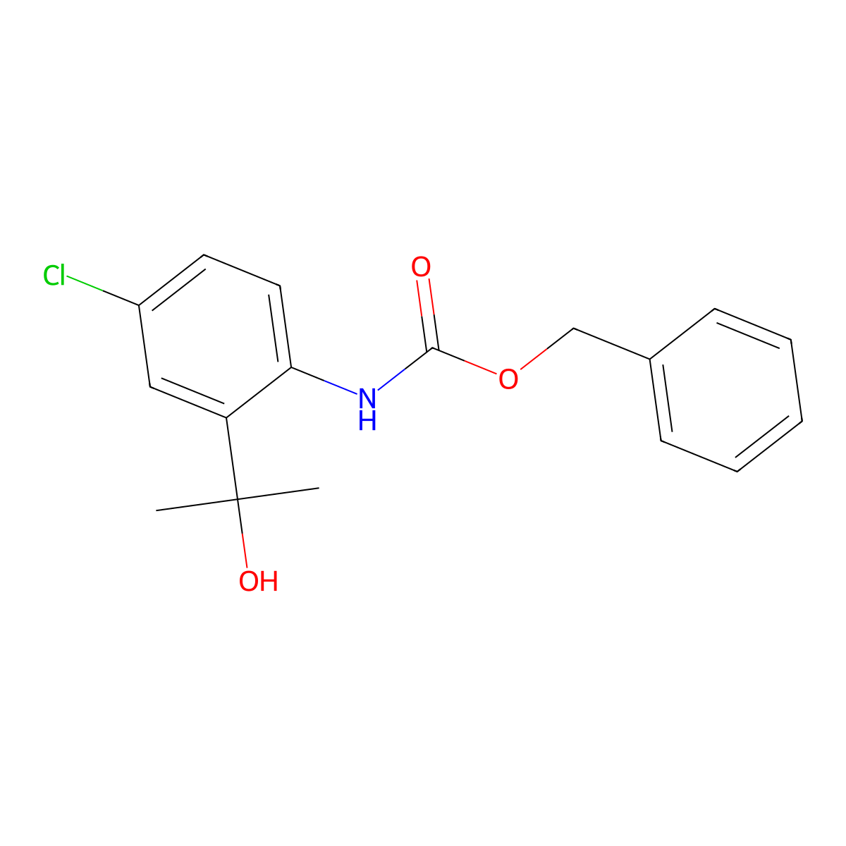 benzyl N-[4-chloro-2-(2-hydroxypropan-2-yl)phenyl]carbamate molecular structure, CAS 2680865-16-9