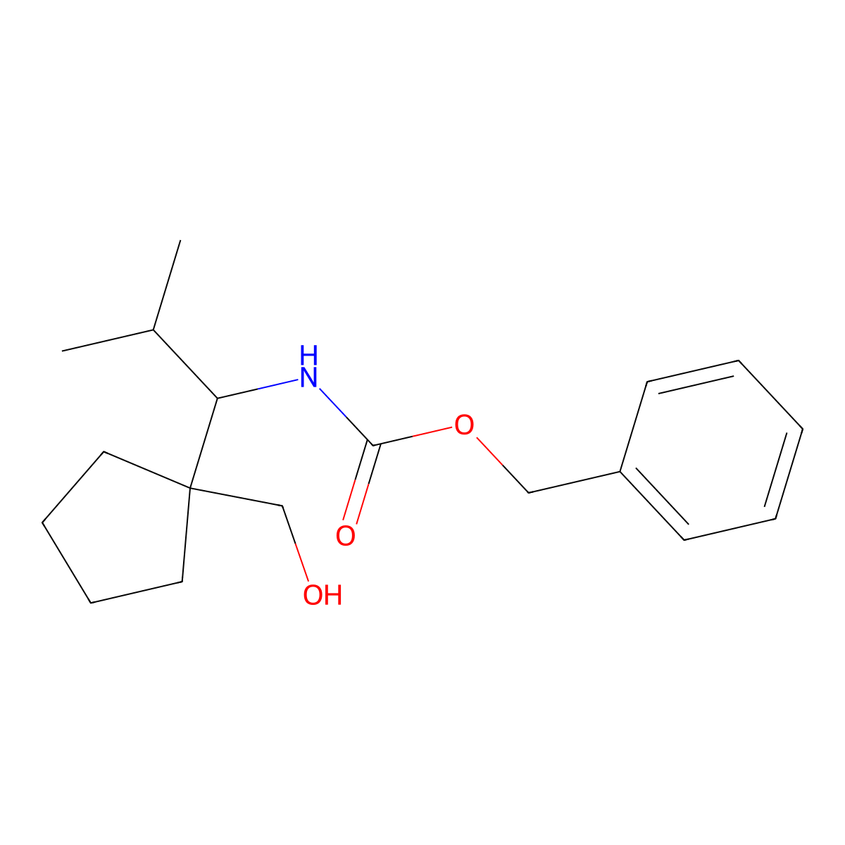 benzyl N-{1-[1-(hydroxymethyl)cyclopentyl]-2-methylpropyl}carbamate molecular structure, CAS 2680865-26-1