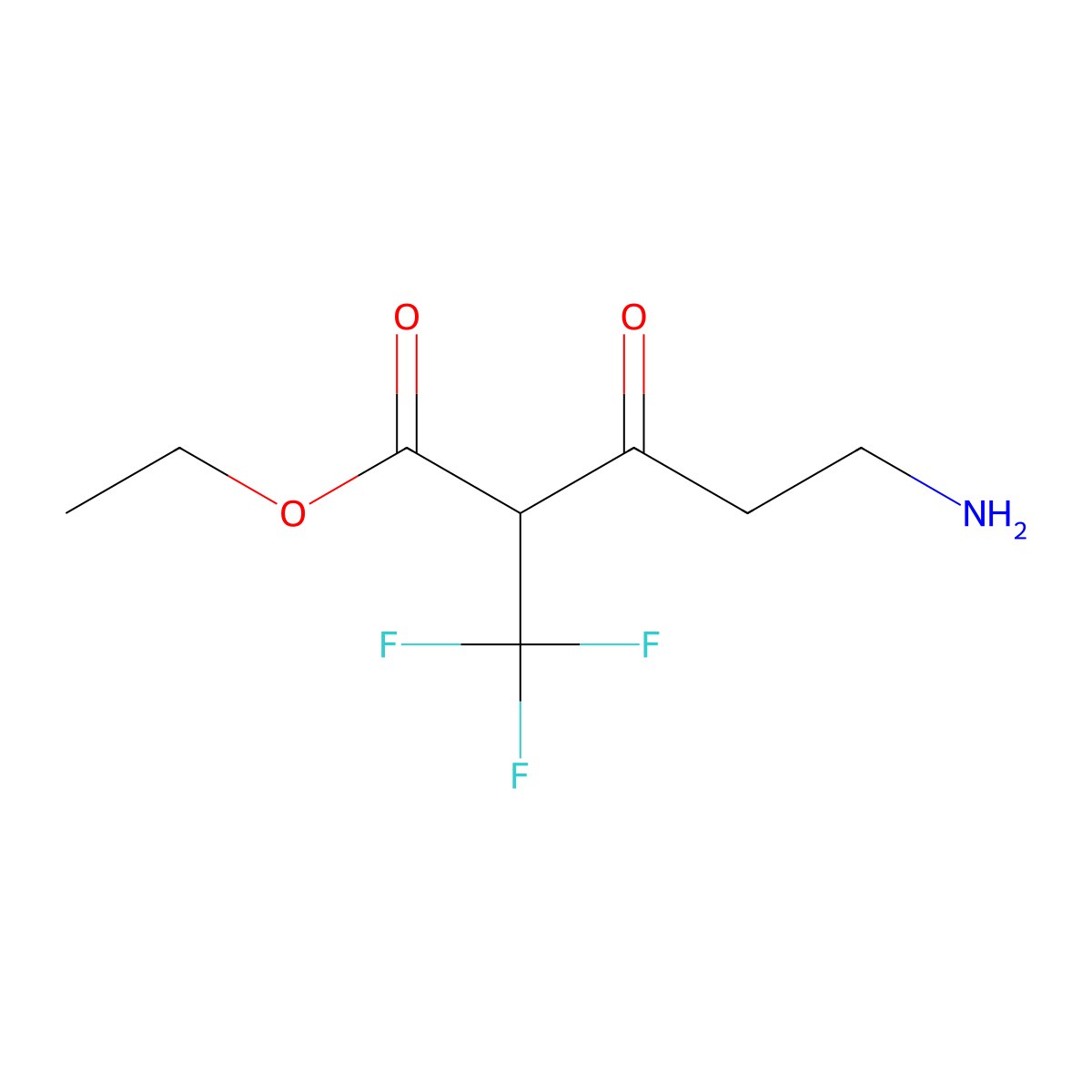Ethyl 5-amino-3-oxo-2-(trifluoromethyl)pentanoate molecular structure, CAS 2680865-34-1