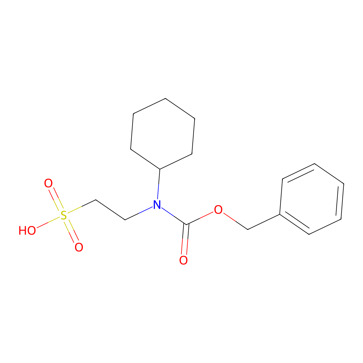 2-{[(Benzyloxy)carbonyl](cyclohexyl)amino}ethane-1-sulfonic acid molecular structure, CAS 2680865-35-2