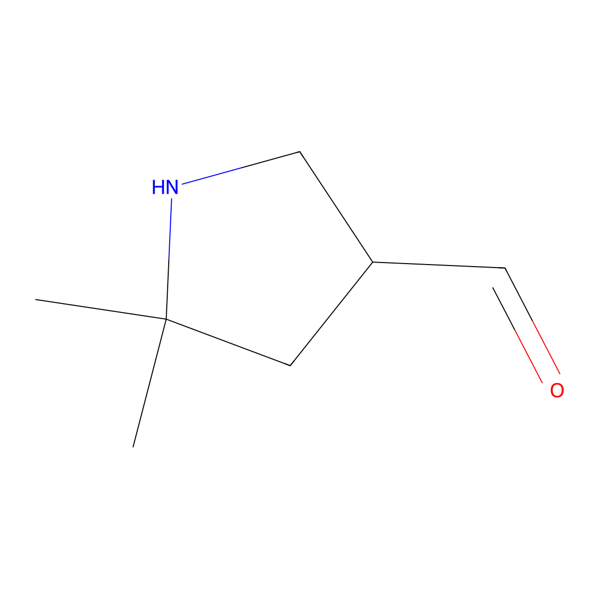 5,5-Dimethylpyrrolidine-3-carbaldehyde molecular structure, CAS 2680865-39-6