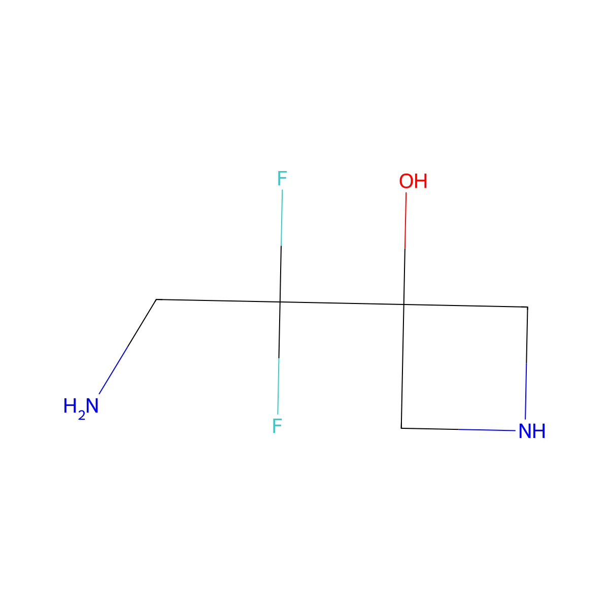 3-(2-Amino-1,1-difluoroethyl)azetidin-3-ol molecular structure, CAS 2680865-41-0