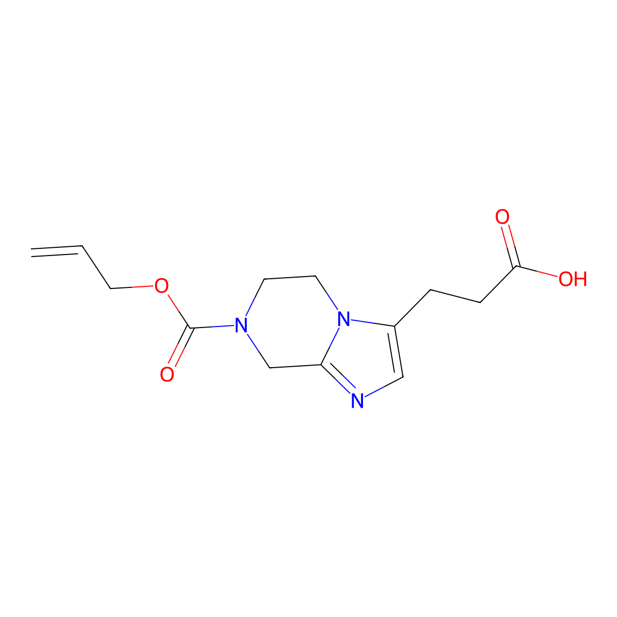 3-{7-[(prop-2-en-1-yloxy)carbonyl]-5H,6H,7H,8H-imidazo[1,2-a]pyrazin-3-yl}propanoic acid molecular structure, CAS 2680865-48-7