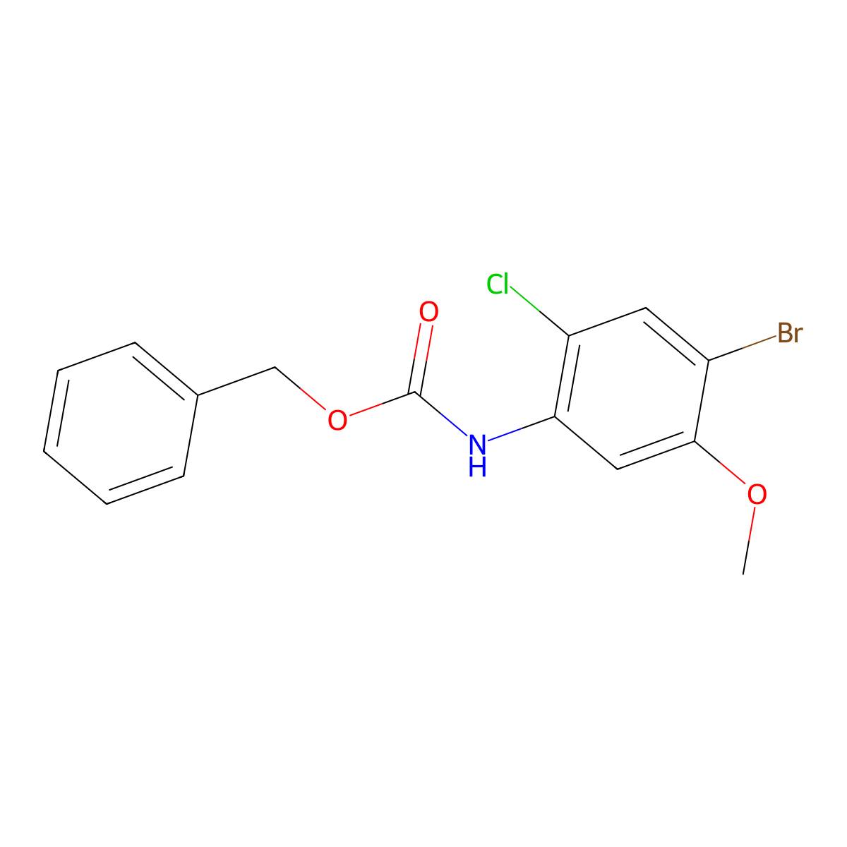 benzyl N-(4-bromo-2-chloro-5-methoxyphenyl)carbamate molecular structure, CAS 2680865-52-3