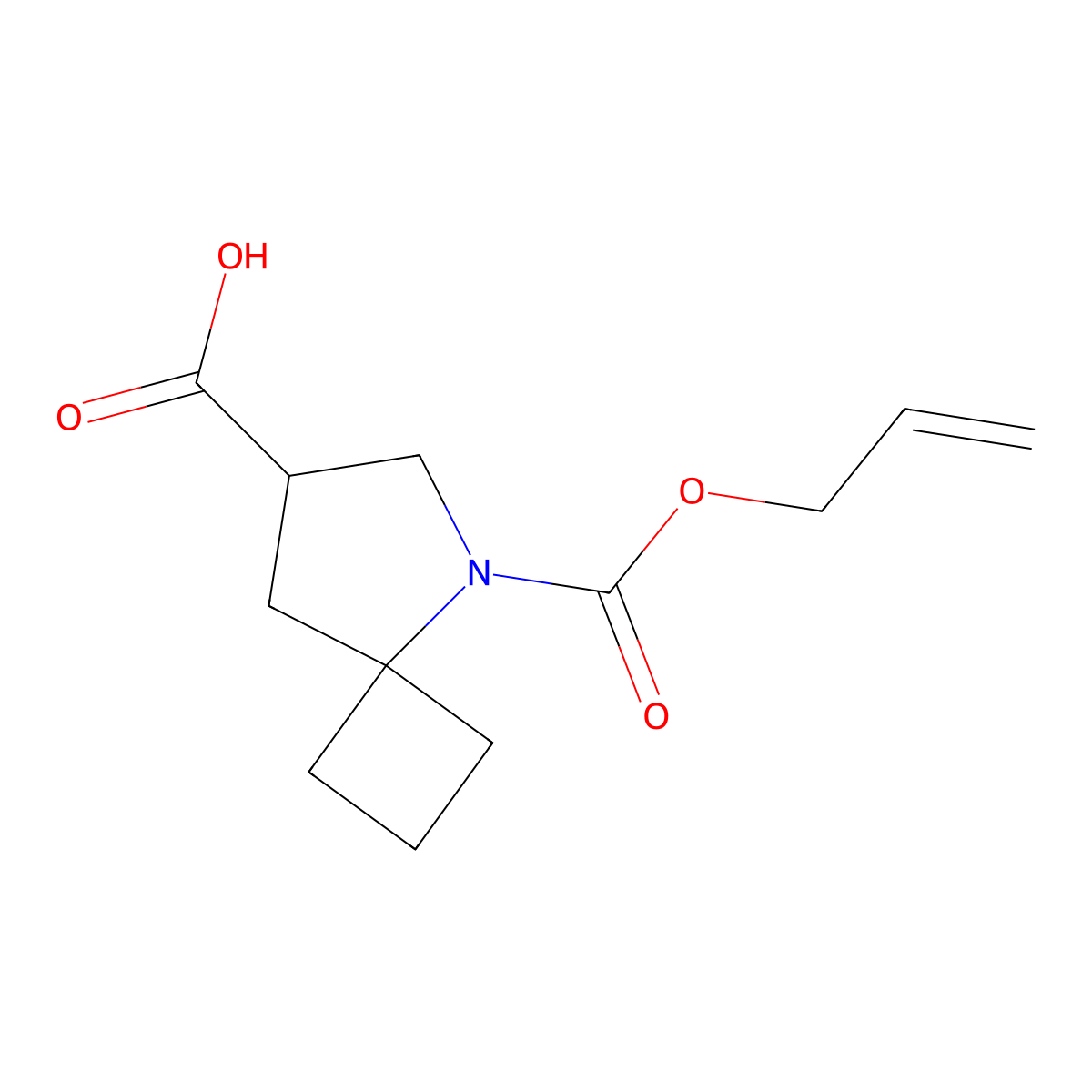 5-[(Prop-2-en-1-yloxy)carbonyl]-5-azaspiro[3.4]octane-7-carboxylic acid molecular structure, CAS 2680865-53-4
