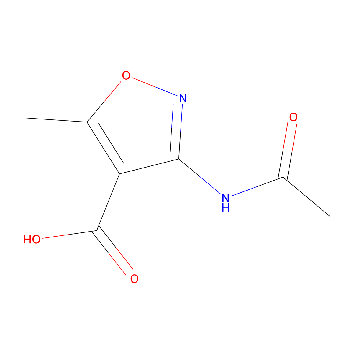 3-Acetamido-5-methyl-1,2-oxazole-4-carboxylic acid molecular structure, CAS 2680865-55-6