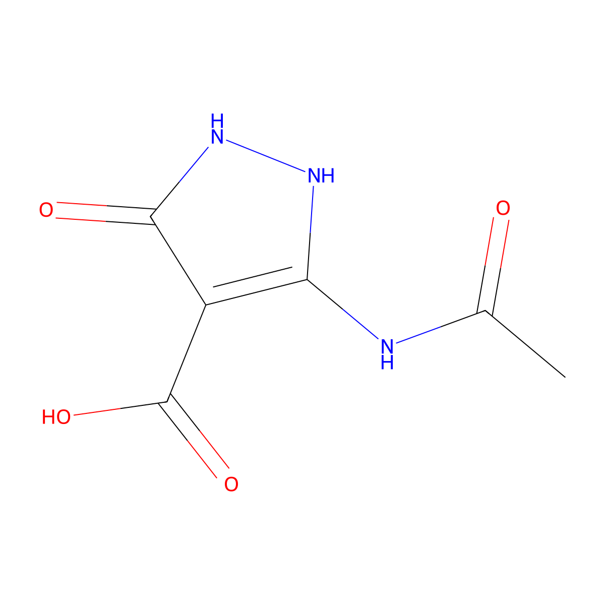 5-acetamido-3-oxo-2,3-dihydro-1H-pyrazole-4-carboxylic acid molecular structure, CAS 2680865-63-6
