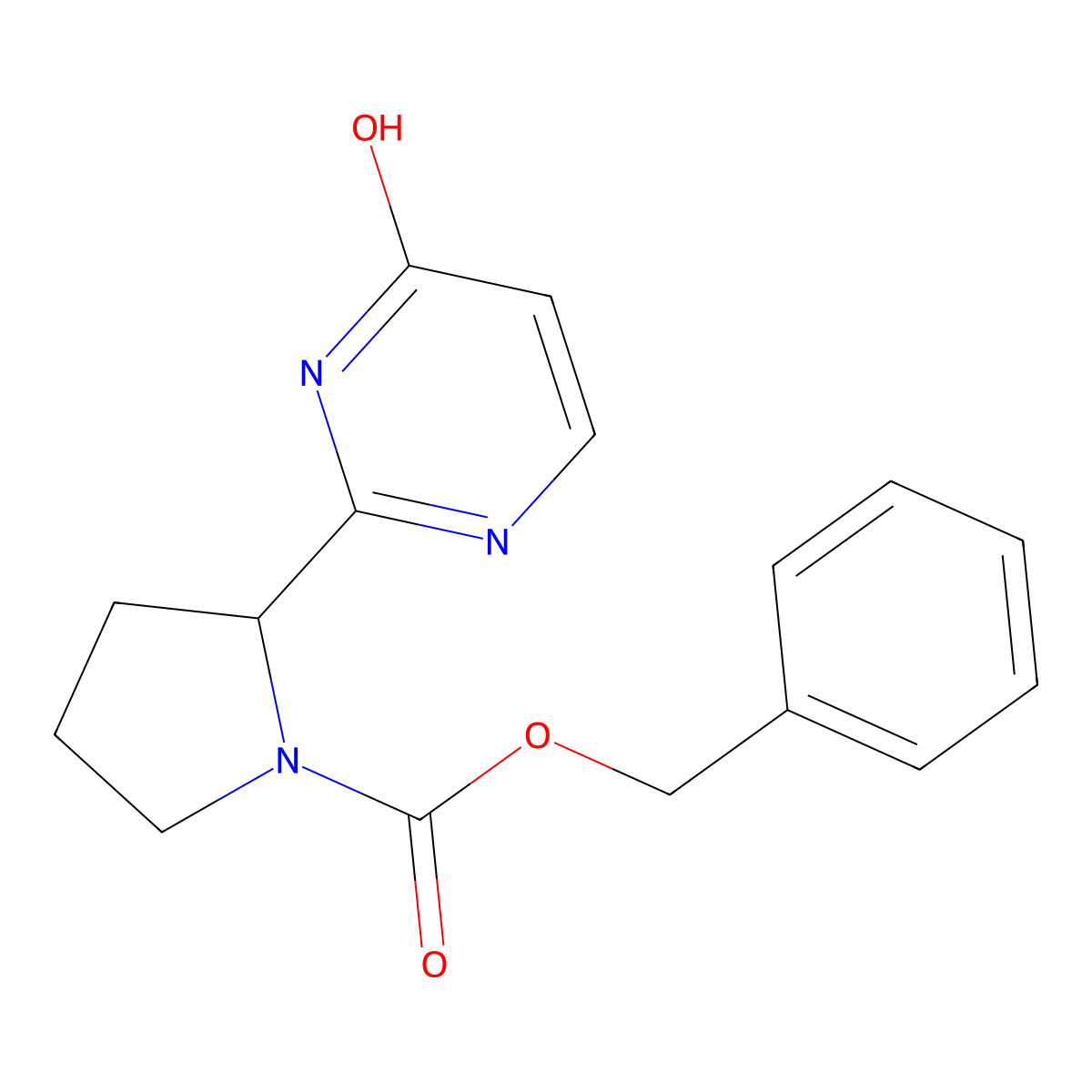 Benzyl 2-(4-hydroxypyrimidin-2-yl)pyrrolidine-1-carboxylate molecular structure, CAS 2680865-72-7