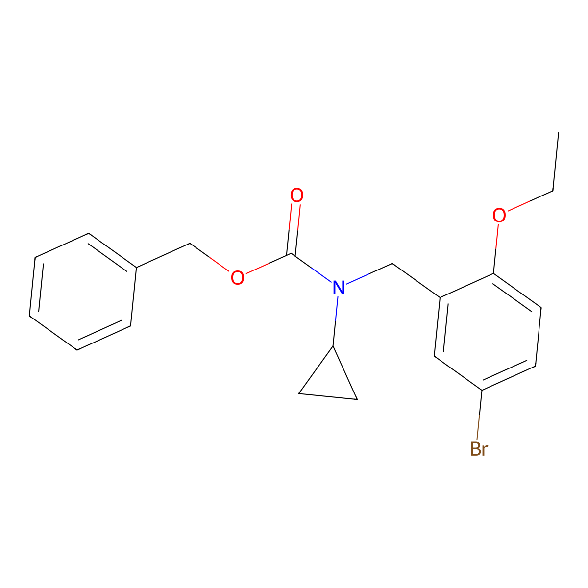 benzyl N-[(5-bromo-2-ethoxyphenyl)methyl]-N-cyclopropylcarbamate molecular structure, CAS 2680865-74-9