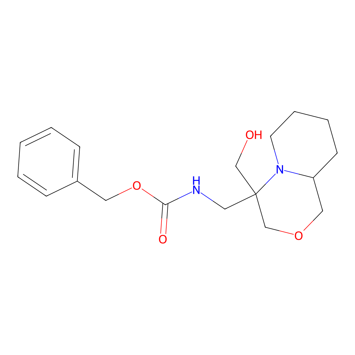 benzyl N-{[4-(hydroxymethyl)-octahydropyrido[2,1-c][1,4]oxazin-4-yl]methyl}carbamate molecular structure, CAS 2680865-93-2
