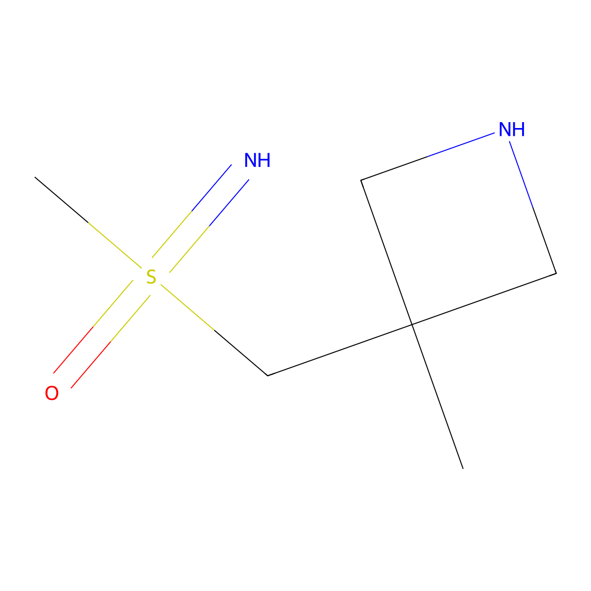 Imino(methyl)[(3-methylazetidin-3-yl)methyl]-lambda6-sulfanone molecular structure, CAS 2680865-99-8
