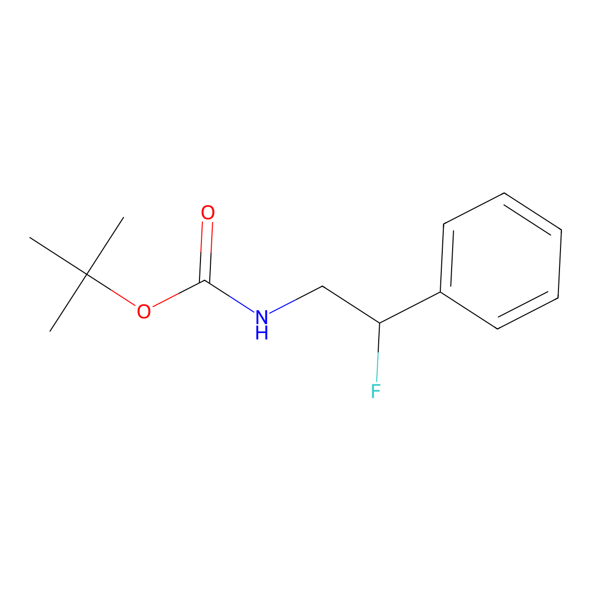 tert-butyl N-(2-fluoro-2-phenylethyl)carbamate molecular structure, CAS 2680866-03-7