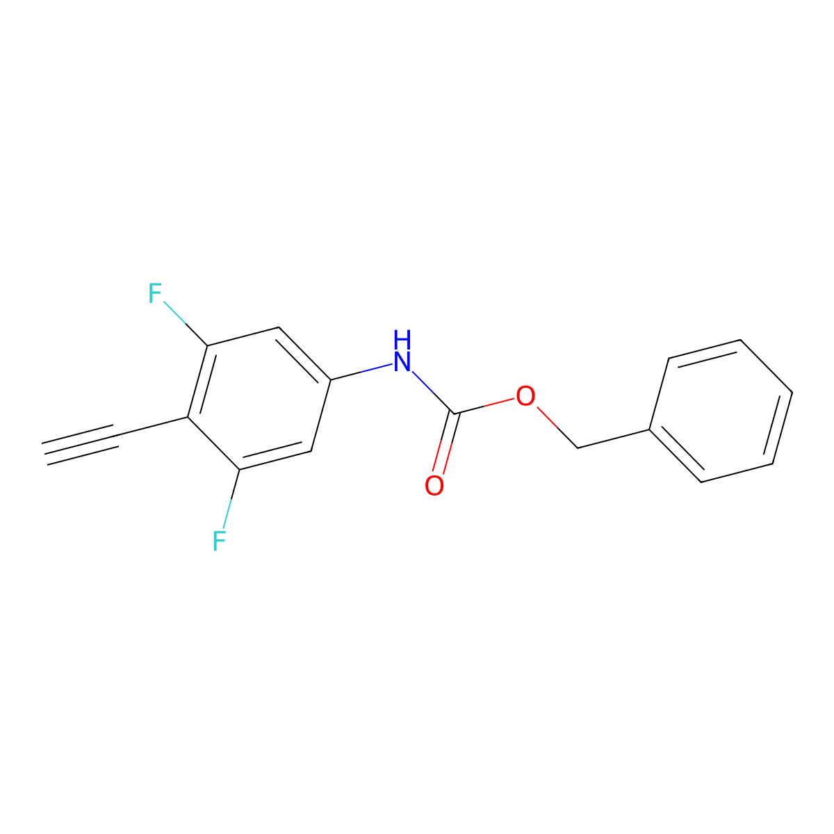 benzyl N-(4-ethynyl-3,5-difluorophenyl)carbamate molecular structure, CAS 2680866-10-6