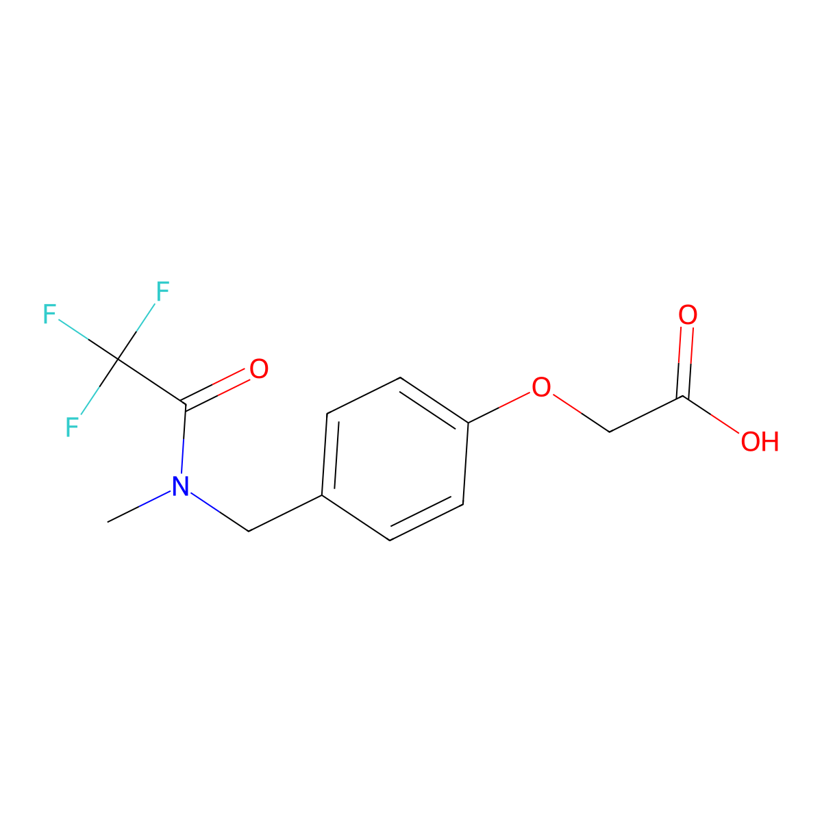 2-{4-[(2,2,2-trifluoro-N-methylacetamido)methyl]phenoxy}acetic acid molecular structure, CAS 2680866-22-0