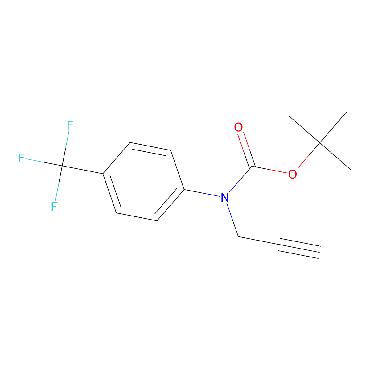 tert-butyl N-(prop-2-yn-1-yl)-N-[4-(trifluoromethyl)phenyl]carbamate molecular structure, CAS 2680866-29-7