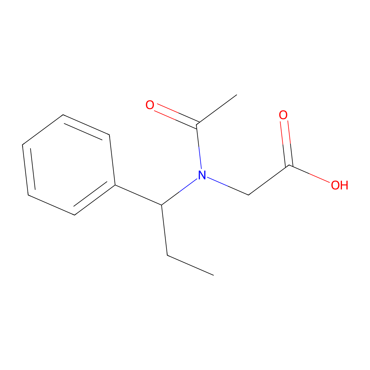 2-[N-(1-phenylpropyl)acetamido]acetic acid molecular structure, CAS 2680866-36-6