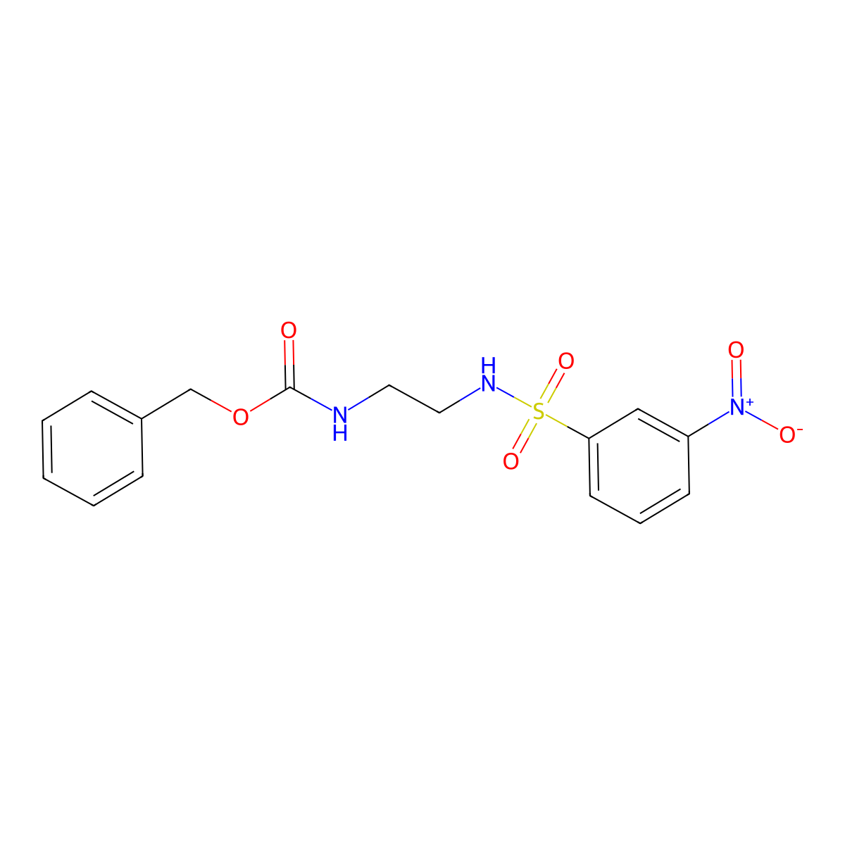 benzyl N-[2-(3-nitrobenzenesulfonamido)ethyl]carbamate molecular structure, CAS 2680866-37-7