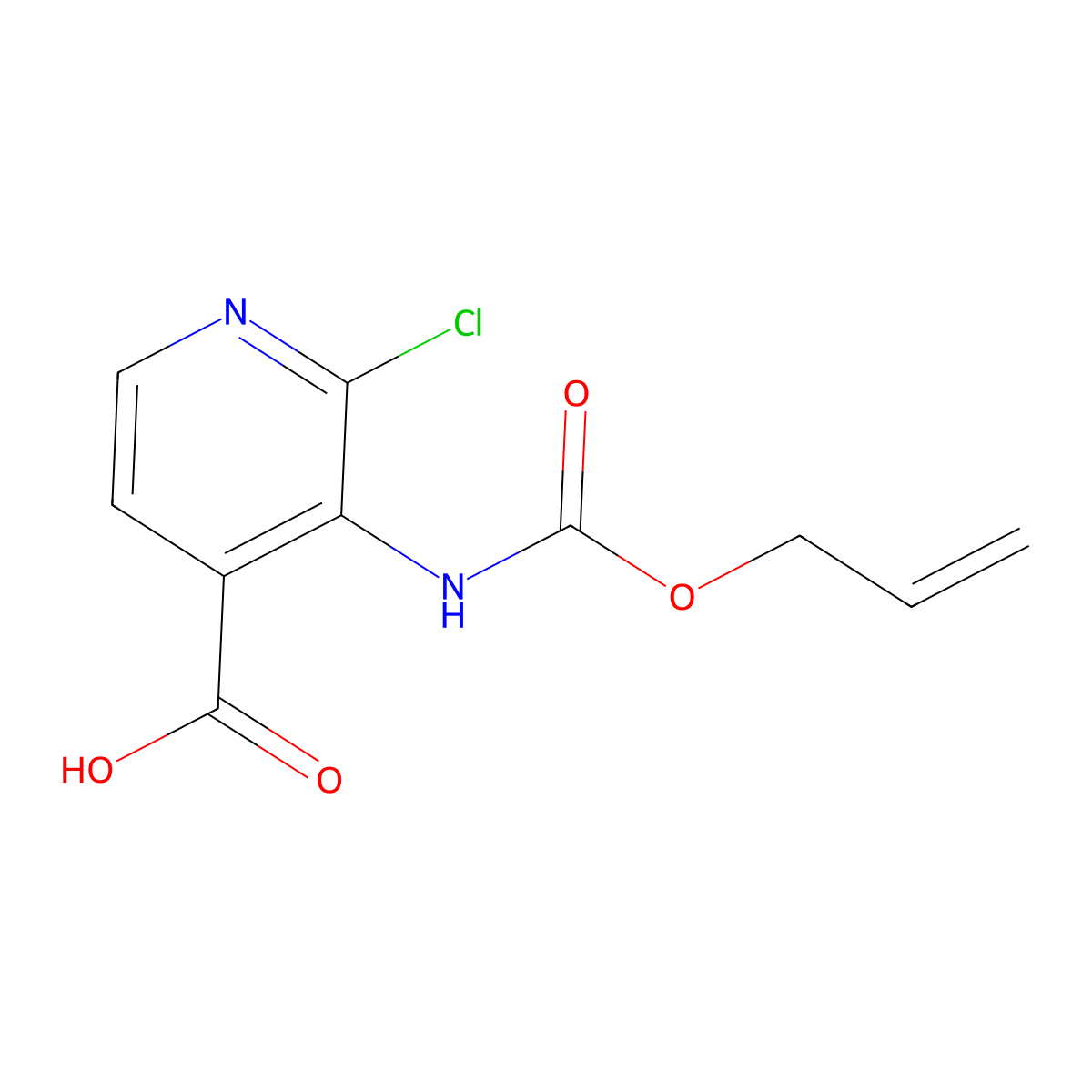 2-Chloro-3-{[(prop-2-en-1-yloxy)carbonyl]amino}pyridine-4-carboxylic acid molecular structure, CAS 2680866-42-4
