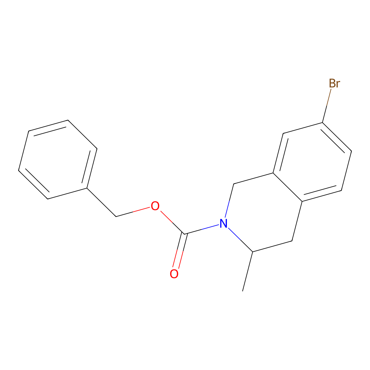 Benzyl 7-bromo-3-methyl-1,2,3,4-tetrahydroisoquinoline-2-carboxylate molecular structure, CAS 2680866-51-5