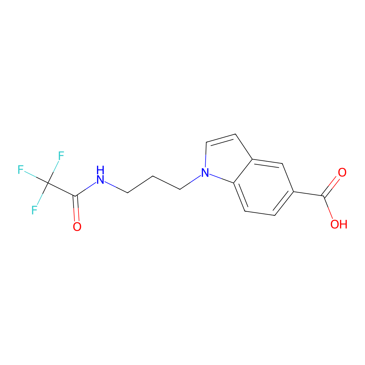 1-[3-(2,2,2-trifluoroacetamido)propyl]-1H-indole-5-carboxylic acid molecular structure, CAS 2680866-58-2