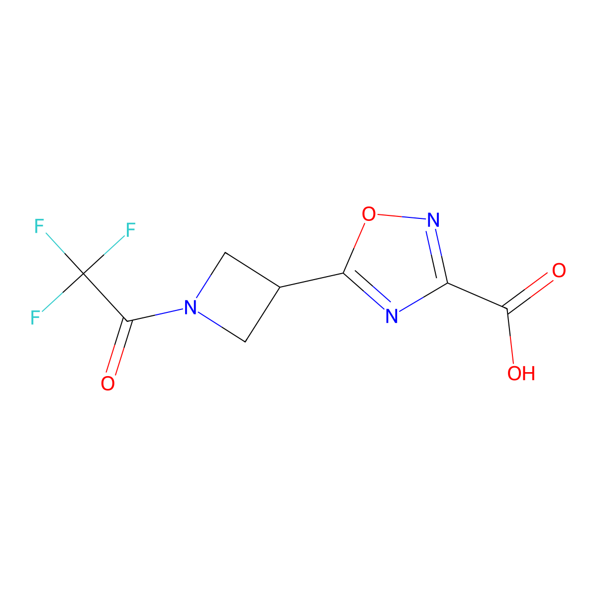 5-[1-(2,2,2-Trifluoroacetyl)azetidin-3-yl]-1,2,4-oxadiazole-3-carboxylic acid molecular structure, CAS 2680866-59-3
