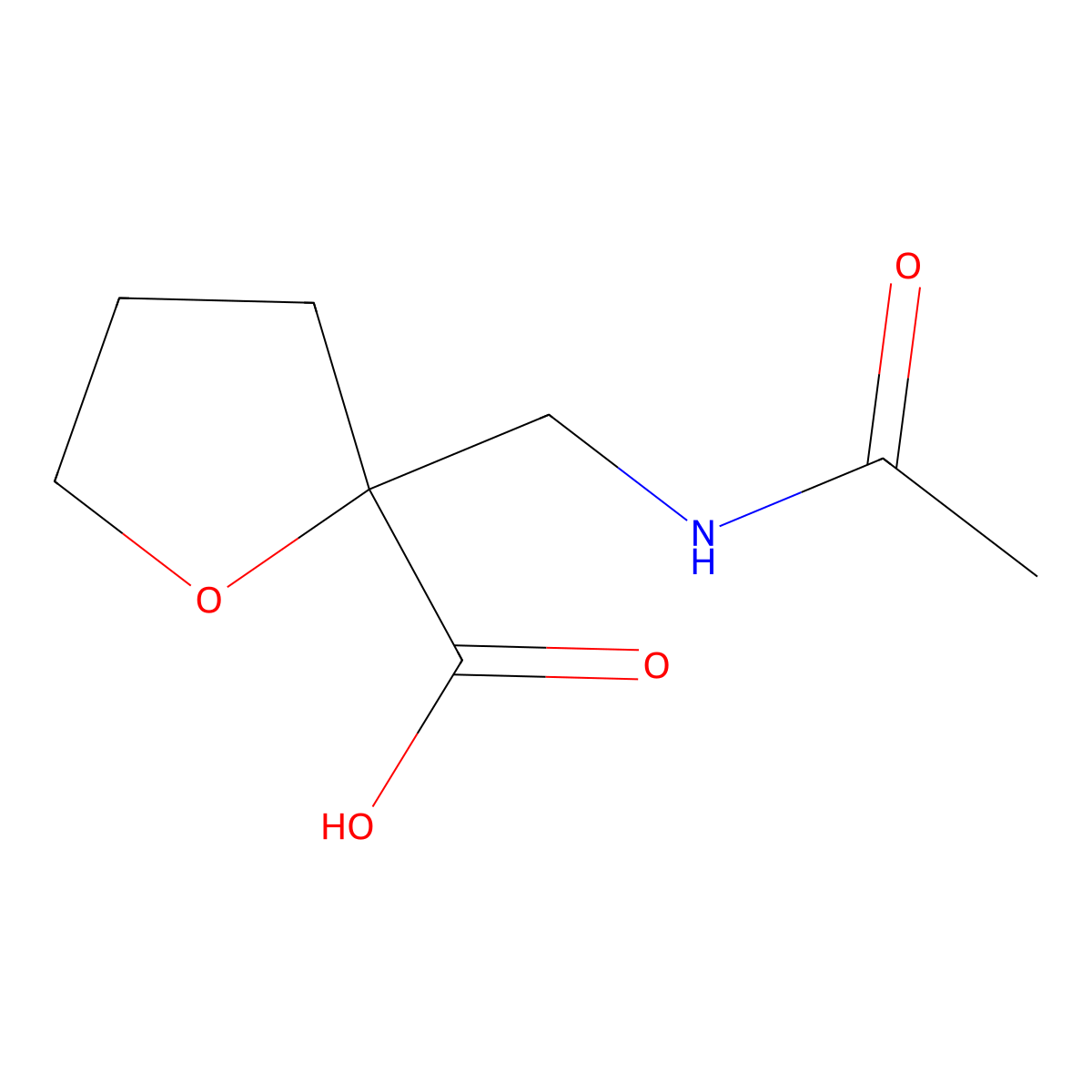 2-(Acetamidomethyl)oxolane-2-carboxylic acid molecular structure, CAS 2680866-64-0