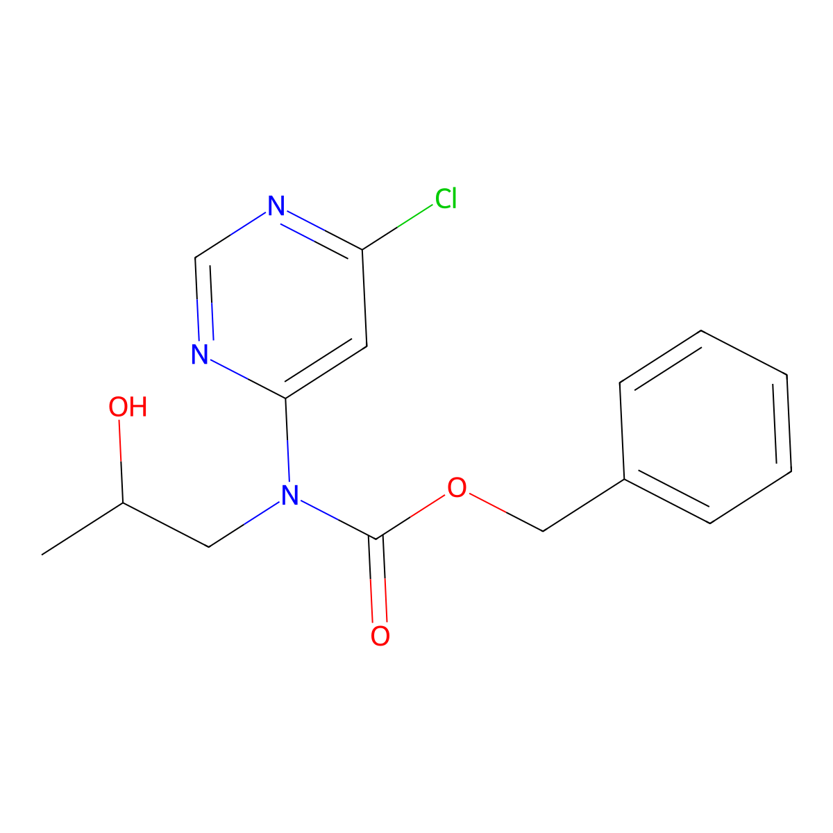 benzyl N-(6-chloropyrimidin-4-yl)-N-(2-hydroxypropyl)carbamate molecular structure, CAS 2680866-65-1