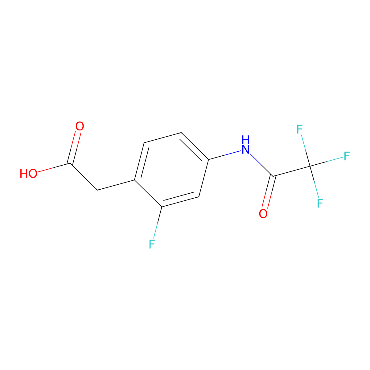 2-[2-Fluoro-4-(2,2,2-trifluoroacetamido)phenyl]acetic acid molecular structure, CAS 2680866-66-2
