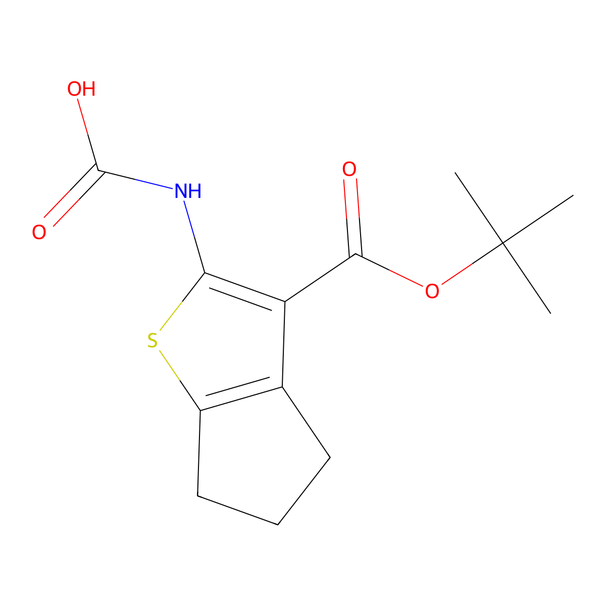 {3-[(tert-butoxy)carbonyl]-4H,5H,6H-cyclopenta[b]thiophen-2-yl}carbamic acid molecular structure, CAS 2680866-67-3