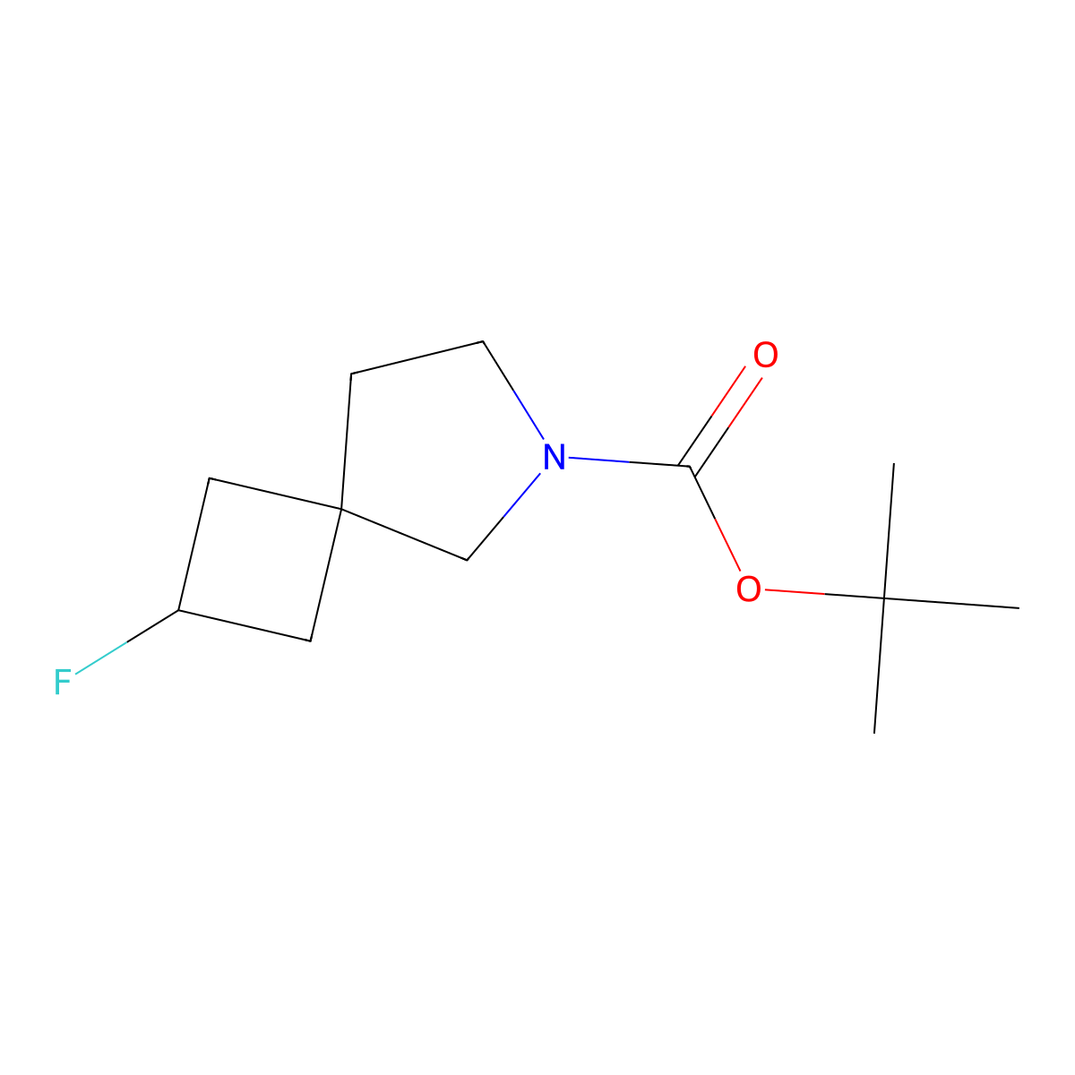 Tert-butyl 2-fluoro-6-azaspiro[3.4]octane-6-carboxylate molecular structure, CAS 2680866-78-6