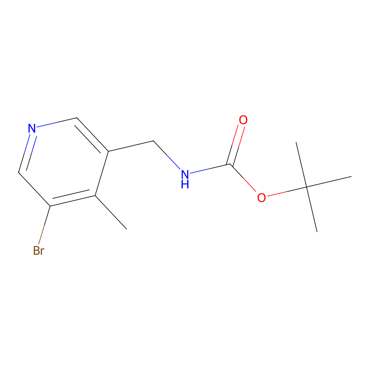 tert-butyl N-[(5-bromo-4-methylpyridin-3-yl)methyl]carbamate molecular structure, CAS 2680866-79-7