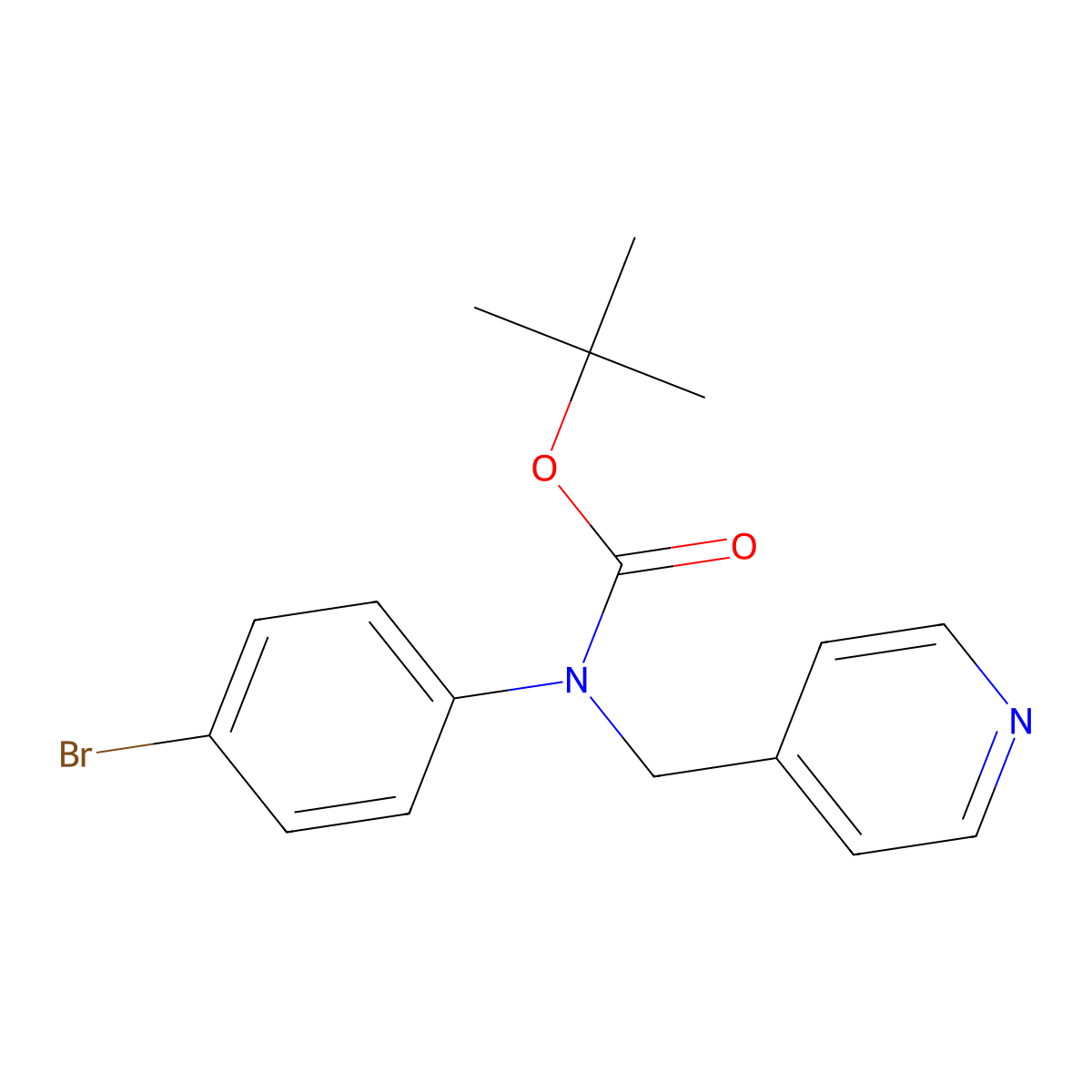 tert-butyl N-(4-bromophenyl)-N-[(pyridin-4-yl)methyl]carbamate molecular structure, CAS 2680866-83-3